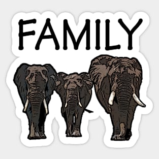 Family Father Mother Child Elephants Sticker